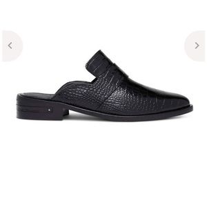 Freda Salvador Black Croc Keen Mule - Like New!